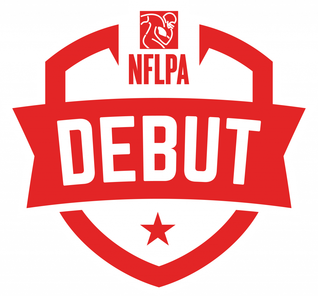 The NFLPA Debut badge in red